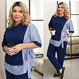 Костюм трикотажний прогулянковий з сорочковими вставками дроп 9096, фото 3