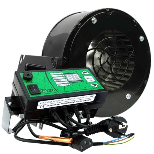 Комплект автоматики TAL RT-22 та вентилятора Nowosolar NWS-75 для твердопаливного котла