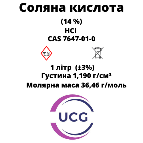 Соляна кислота Hydrochloric acid 14% 1 л