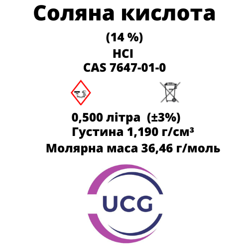 Соляна кислота Hydrochloric acid 14% 500 мл