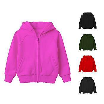 Однотонна дитяча толстовка (зіп-худі) з капюшоном для друку (під нанесення принту)