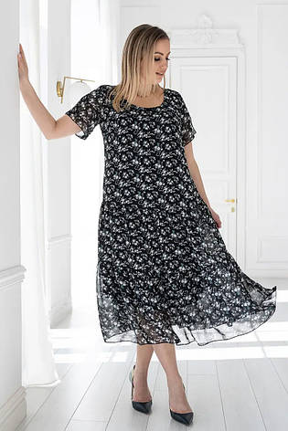 Сукня з шифону для жінок plus size - легка, зручна, з бавовняною підкладкою, фото 1