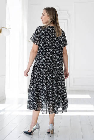 Сукня з шифону для жінок plus size - легка, зручна, з бавовняною підкладкою, фото 3