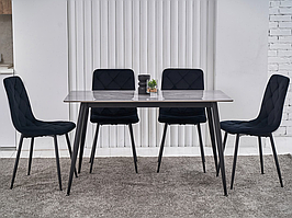 Обідній керамічний стіл TM-100 ребекка грей + чорний