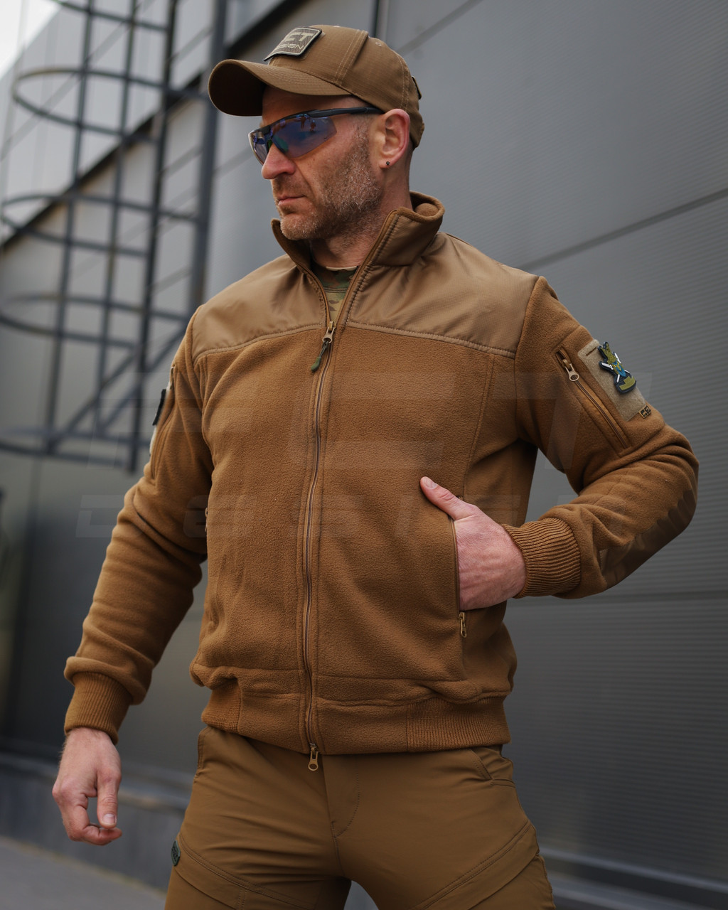 Кофта фліс тактична під резинку Койот, фото 1