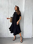 Міді плаття-трапеція під пояс із короткими рукавами (р. 42-52) 2035981, фото 5