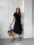 Міді плаття-трапеція під пояс із короткими рукавами (р. 42-52) 2035981, фото 9