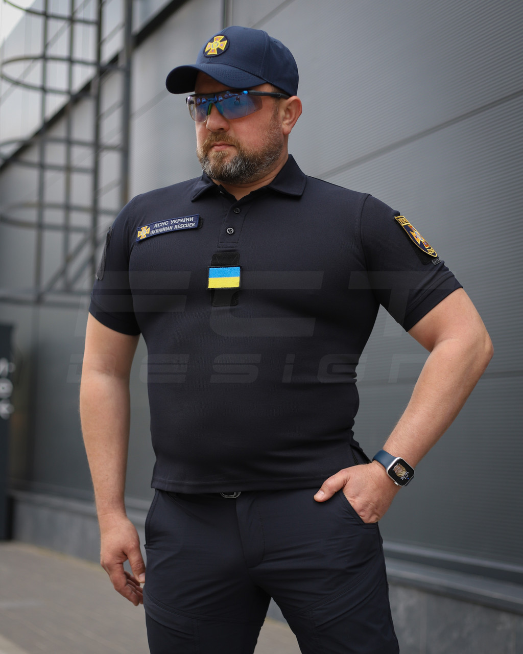 Футболка Поло для ДСНС  вологовідвідна CoolPass темно-синя