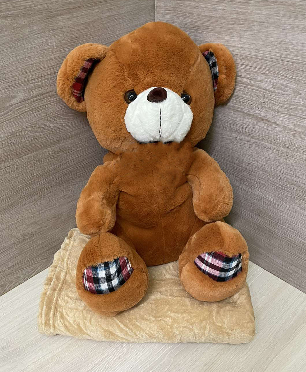 Плед - м'яка іграшка 3 в 1 (Ведмедик  коричневий), фото 1