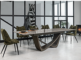 Керамічний стіл Беатріче TML-995 тайгер травертін + коричневий