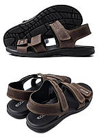 Чоловічі шкіряні сандалії E-series Brow 90 к.літо. Чоловічі шкіряні босоніжки, шльопанці коричневі. Чоловіче взуття