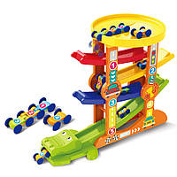 Дитячий Спуск-Трек Веселий Трамплін 5 рівнів IBLOCK Жовтогарячий (PL-921-265)