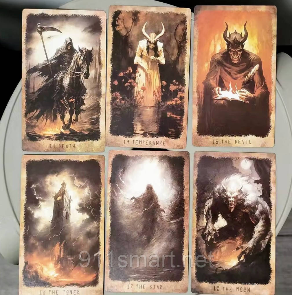 Таро Страху з червоним зрізом, гартоване Таро (Horocscare Tarot).