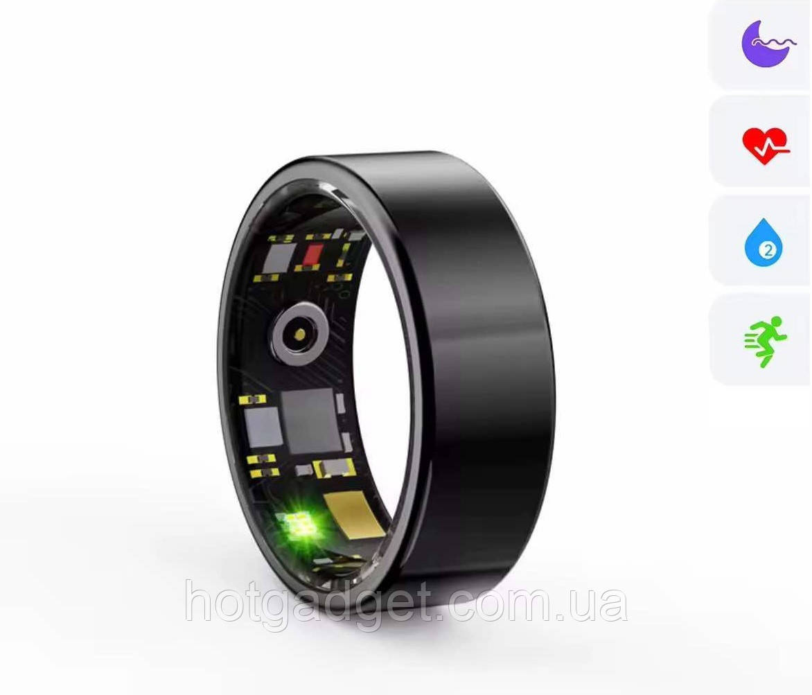 Смарт кільце Zordai R11M Black (вимірювання пульсу, кроків, сну, кисню в крові) Розмір 12 (внутр. діам. 21.4мм), фото 1
