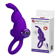 Ерекційне кільце з 10 режимами вібрації Pretty Love Vibrant Penis Ring I Purple — вібрації для двох