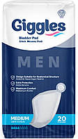 Урологічні прокладки для чоловіків Giggles Bladder Pad Man Medium 4 краплі (20 шт)