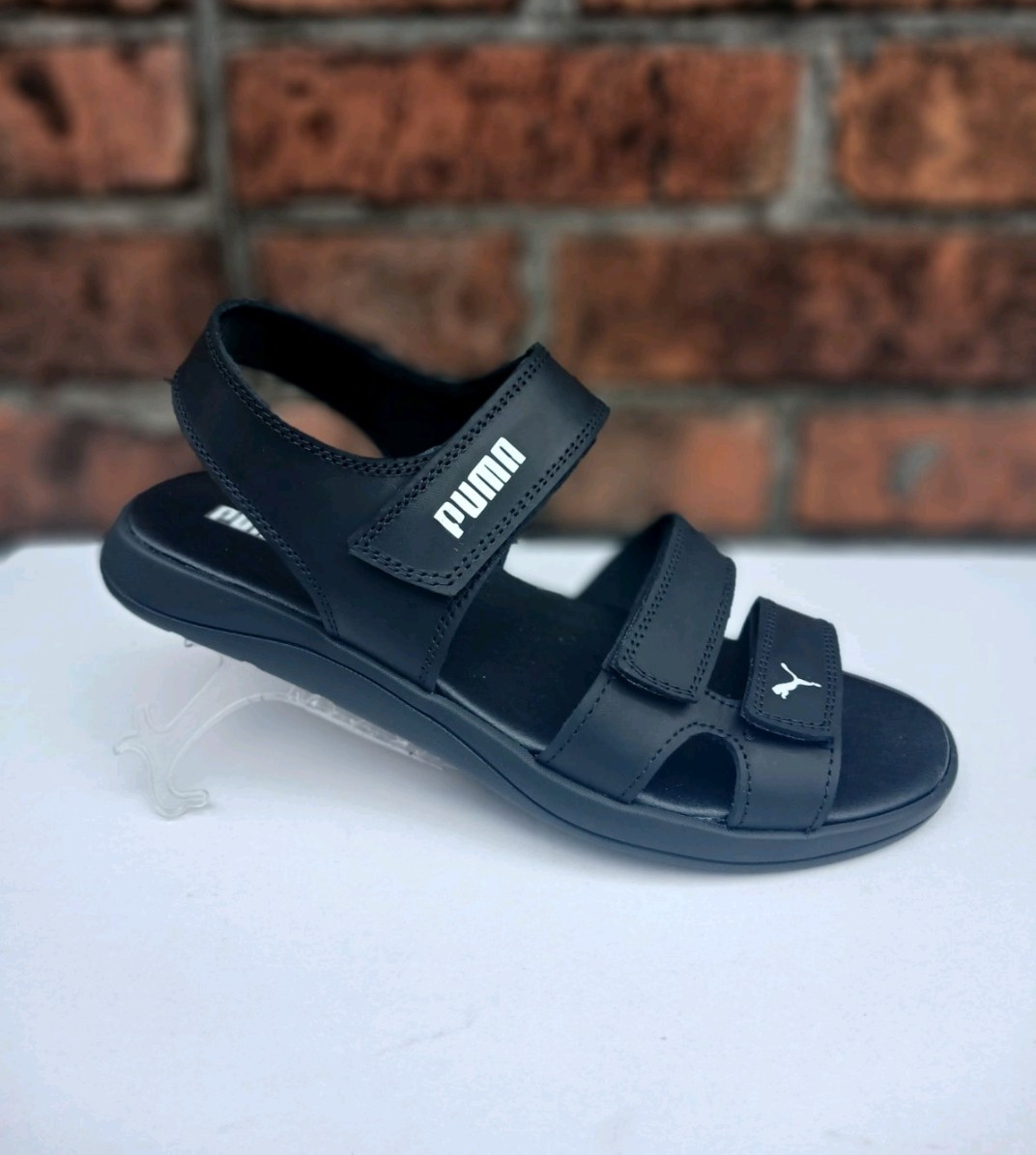 Чоловічі шкіряні босоніжки чорні 44р, фото 1