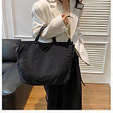 Однотонна сумка через плече для жінок, повсякденна сумка для покупок у стилі ретро-пільки гуртом, фото 2