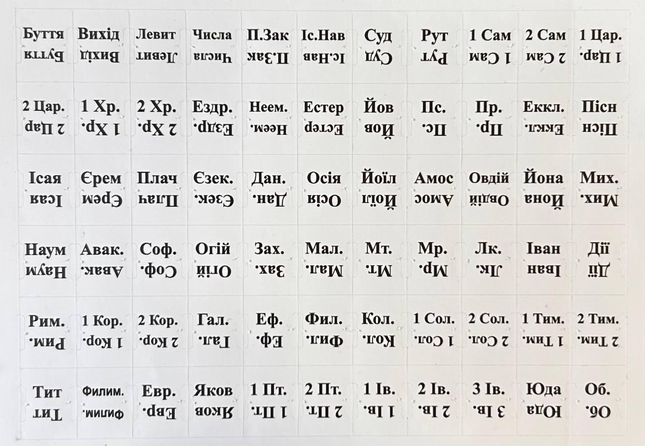 Мітки фігурні для Біблії українською мовою колір Білий (матовий)