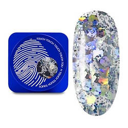 Гель із блискітками Touch Glow Gel №2, 5 мл (блакитні блискітки)