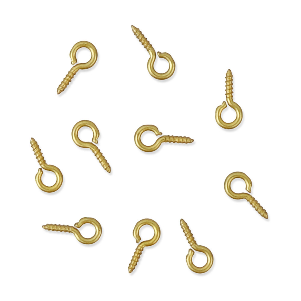 Набір штифтів гвинтових для біжутерії, 10*5 мм, необроблена латунь, Туреччина, 10 шт., фото 1