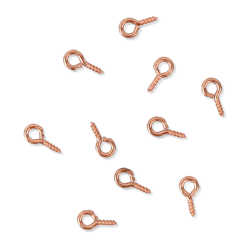 Набір штифтів гвинтових для біжутерії, 8*4 мм, рожеве золото, Туреччина, 10 шт., фото 1