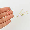 Набір пінів із кулькою, 50*2.5 мм, необроблена латунь, Туреччина, 5 шт., фото 3