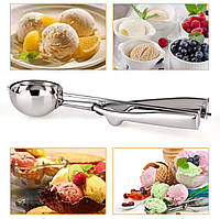 Ложка для морозива механічна ложка для морозива з виштовхувачем зі сталі діаметр 5 см