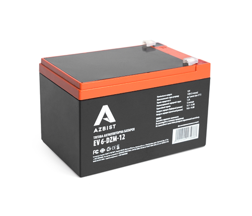 Тягова акумуляторна батарея AGM AZBIST 6-DZM-12, 12V 12Ah F2 (151х98х101 мм) Black Q3, фото 1