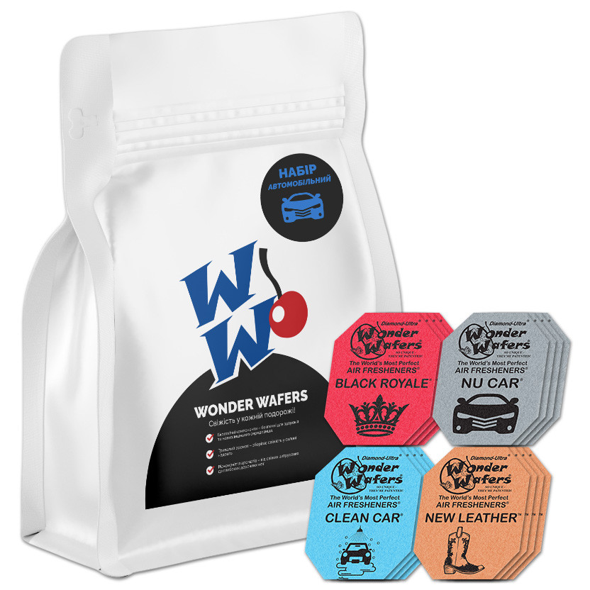 Набір ароматизаторів у пластинках Wonder Wafers (16 шт), 65 x 50 мм "Автомобільний"