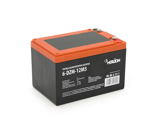 Тягова акумуляторна батарея AGM MERLION 6-DZM-12, 12V 12Ah M5 (151х98х101 мм) Orange Q3, фото 1