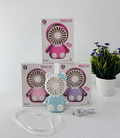 Вентилятор дитячий Кітті Зарядка USB У коробці (1201А)