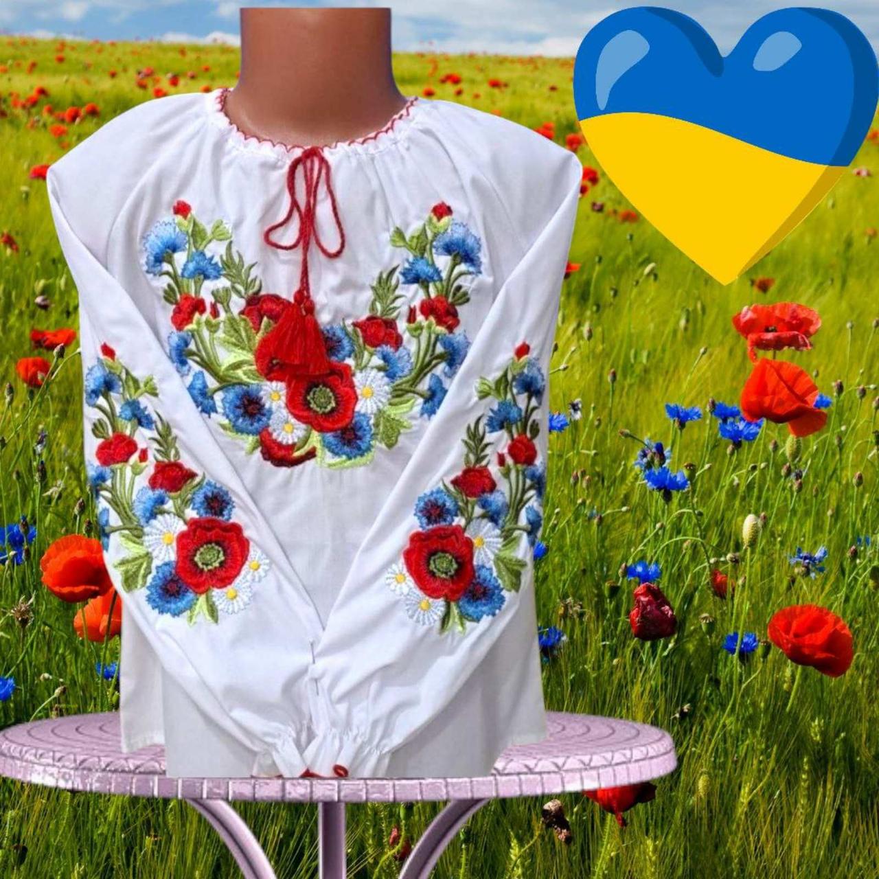 Вишиванка для дівчат Васильки р 122-146 квіти