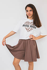 Підлітковий комплект для дівчинки футболка та спідниця-шорти