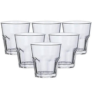 Склянки набір з 6 штук по 250 мл з товстим дном прозорий HP555