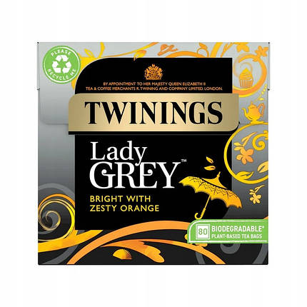 Англійський чай Twinings LADY GREY 80 шт. 200 г, фото 1