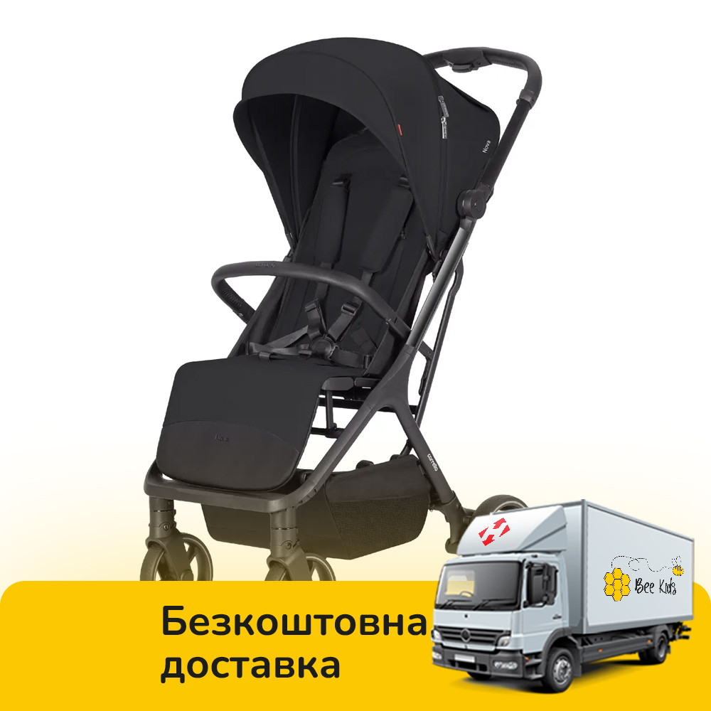 Коляска прогулянкова дитяча CARRELLO Nova CRL-5524 Vinyl Black Чорна, фото 1