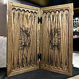 Нарди iз дерева з акриловим розписом художником Лев двокольоровий 50*50 см, ручна робота, фото 5