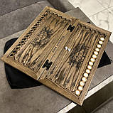 Нарди iз дерева з акриловим розписом художником Лев двокольоровий 50*50 см, ручна робота, фото 7