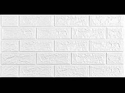 №1-3 Самоклеюча 3Д панель "Біла цегла" 70×38 см товщина 3 мм