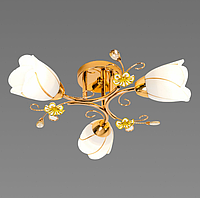 Люстра на три плафони стельова підвісна декоративна на 3 лампи гарна сучасна для спальні та вітальні