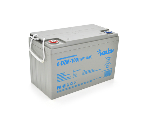 Тягова акумуляторна батарея AGM MERLION 6-DZM-100, 12V 100Ah ( 330 x 175 x 220) Q1, фото 1