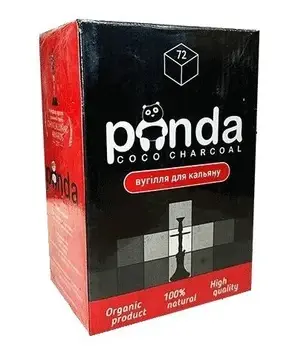 Кокосове вугілля "Panda XL Black" для кальяну, швидкозаймисте, 1 кг, 72 штуки, фото 1