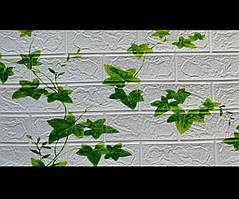 №100-3 Самоклеюча 3D панель "Цегла Плющ" 70×38 см товщина 4 мм