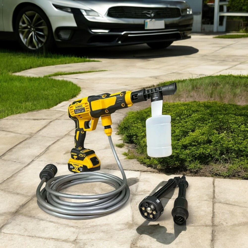 Портативна мийка DeWalt DCPW550B 36В Акумуляторна мийка з шлангом 5м Міні-мийка Деволт з насадками в комплекті