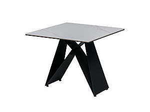 Кавовий стіл "Бруно" білий мармур + чорний