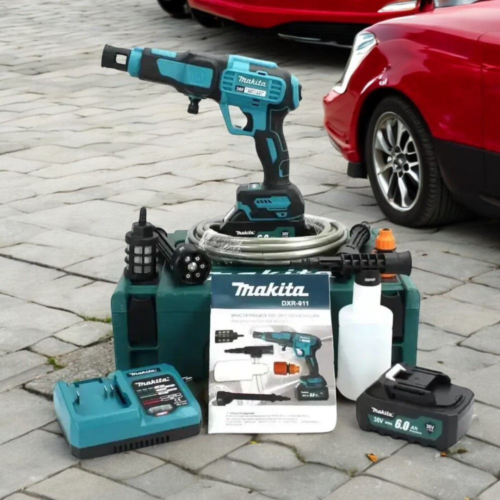 Машинна мийка Makita DXR911 36В Ручна акумуляторна мийка з насадками Потужна мийка Макіта бездротова