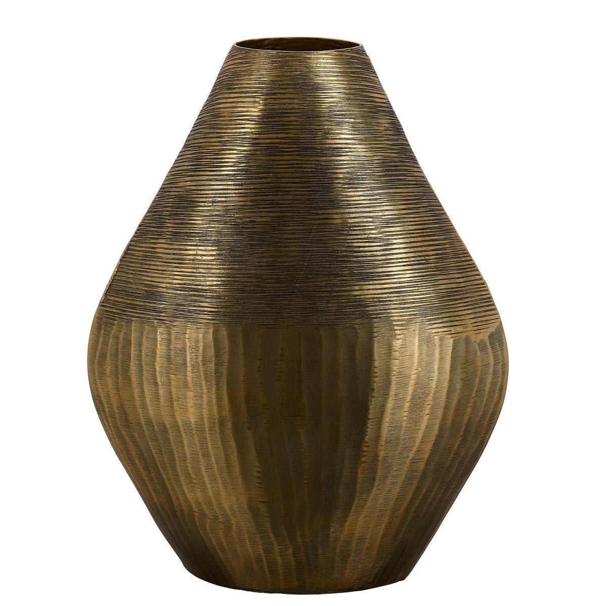Ваза з металу фігурної форми в бронзовому кольорі велика Edelman, фото 1