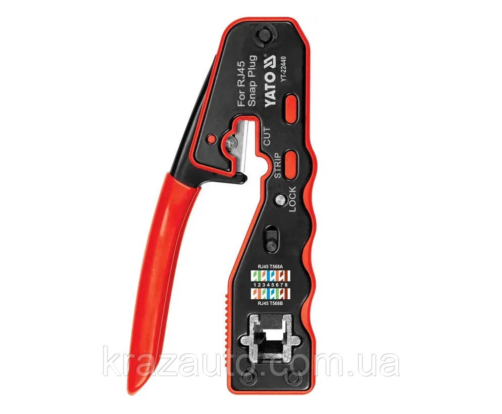 Обтискні щипці для роз'ємів RJ45 YATO YT-22440, фото 1