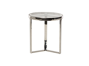 Кавовий стіл CB-2 прозорий + срібло